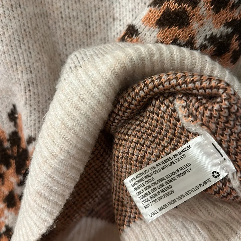 Knox Rose Women’s Floral Crew Neck Sweater Soft 2022 Rust Cream Size Large